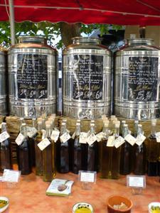 A line of cooking oil jars
